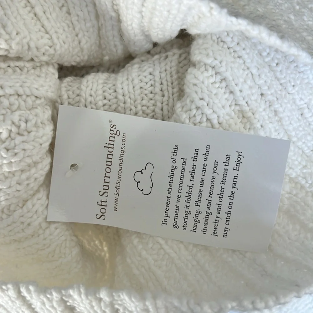 NWT Soft Surroundings Paola Cream Knit Cowl Neck Tunic Vest Size Large - Picture 8 of 8